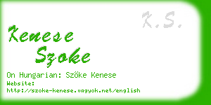 kenese szoke business card